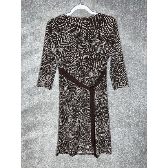 A-List By Wrapper Dress Womens Size Medium Brown Geometric Stretch Y2K VTG USA - Picture 2 of 6